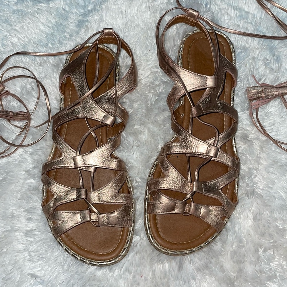 Novus rose gold sandals ankles straps